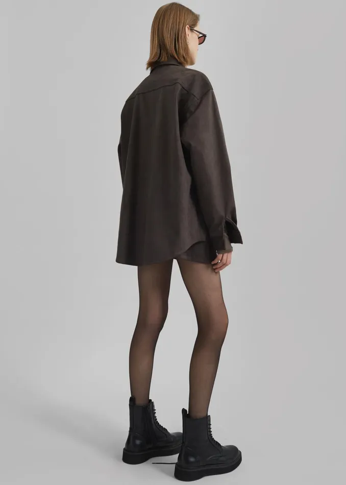 The Frankie Shop Bottoms Women Regina Faux Suede Mini Skirt 8211 Brown