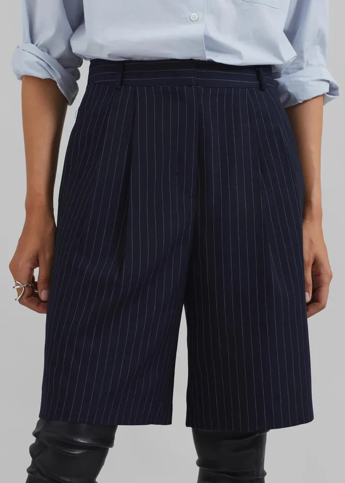 The Frankie Shop Bottoms Women Sava Bermuda Shorts 8211 NavyWhite Stripe