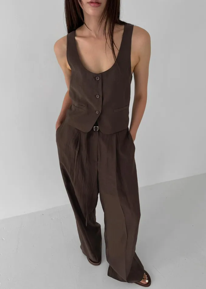 The Frankie Shop Bottoms Women Selene Trousers 8211 Chocolate