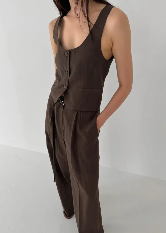 The Frankie Shop Bottoms Women Selene Trousers 8211 Chocolate