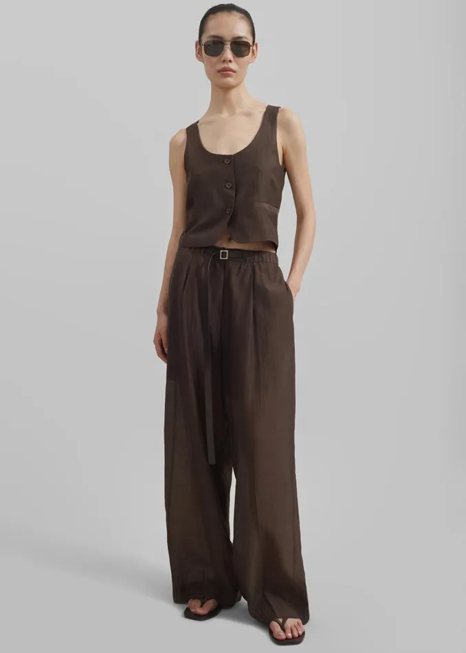 The Frankie Shop Bottoms Women Selene Trousers 8211 Chocolate