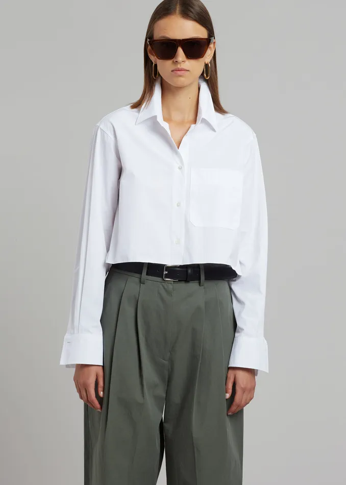 The Frankie Shop Bottoms Women Tansy Cotton Pants 8211 Olive