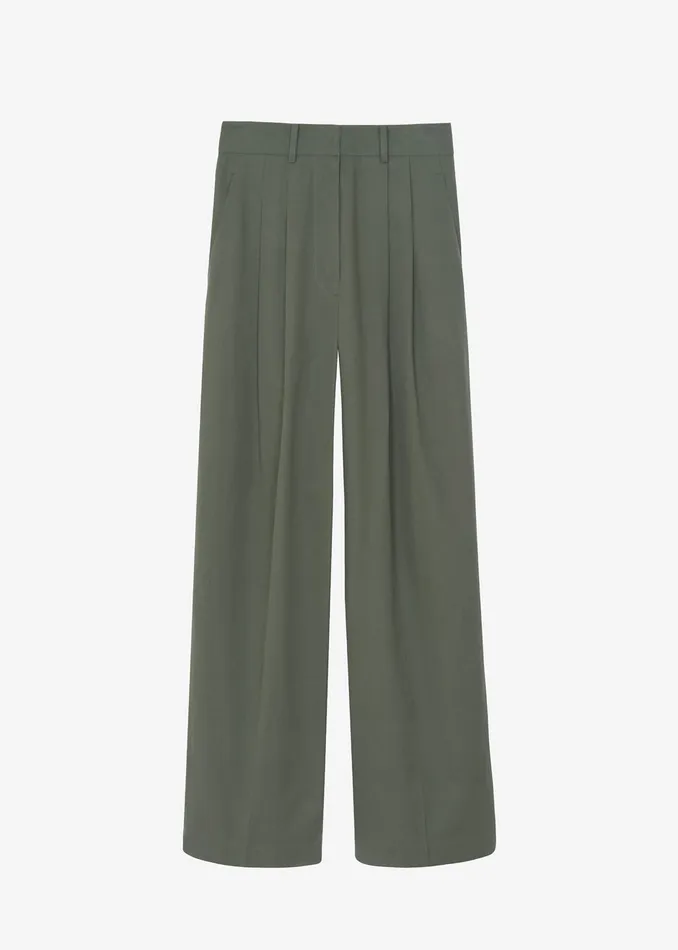 The Frankie Shop Bottoms Women Tansy Cotton Pants 8211 Olive