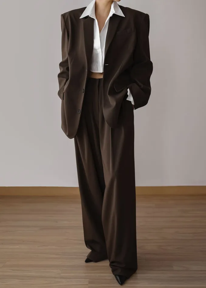The Frankie Shop Bottoms Women Tansy Pleated Trousers 8211 Chocolate