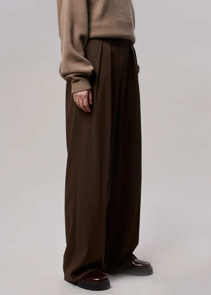 The Frankie Shop Bottoms Women Tansy Pleated Trousers 8211 Chocolate