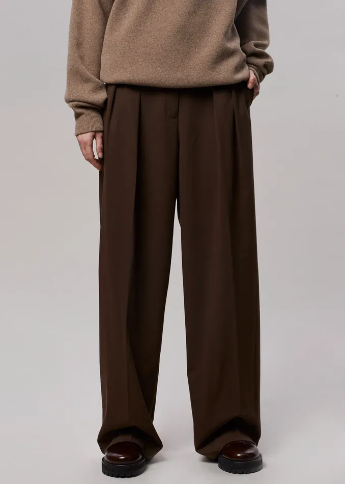 The Frankie Shop Bottoms Women Tansy Pleated Trousers 8211 Chocolate