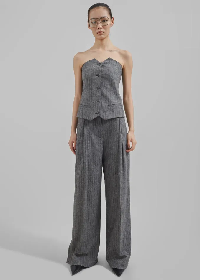 The Frankie Shop Bottoms Women The Garment Tilda Pants 8211 GreyBlack Stripe