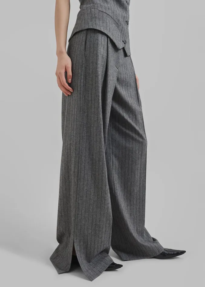 The Frankie Shop Bottoms Women The Garment Tilda Pants 8211 GreyBlack Stripe