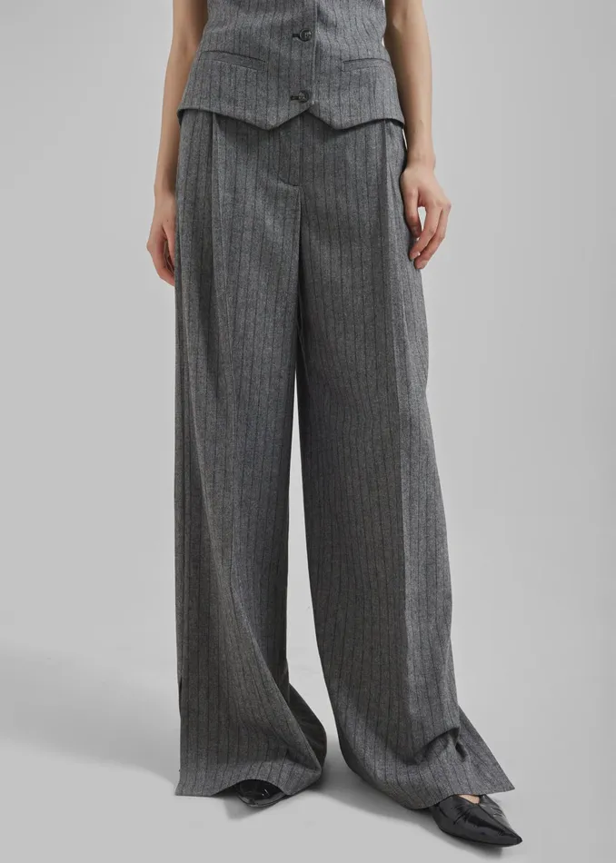 The Frankie Shop Bottoms Women The Garment Tilda Pants 8211 GreyBlack Stripe
