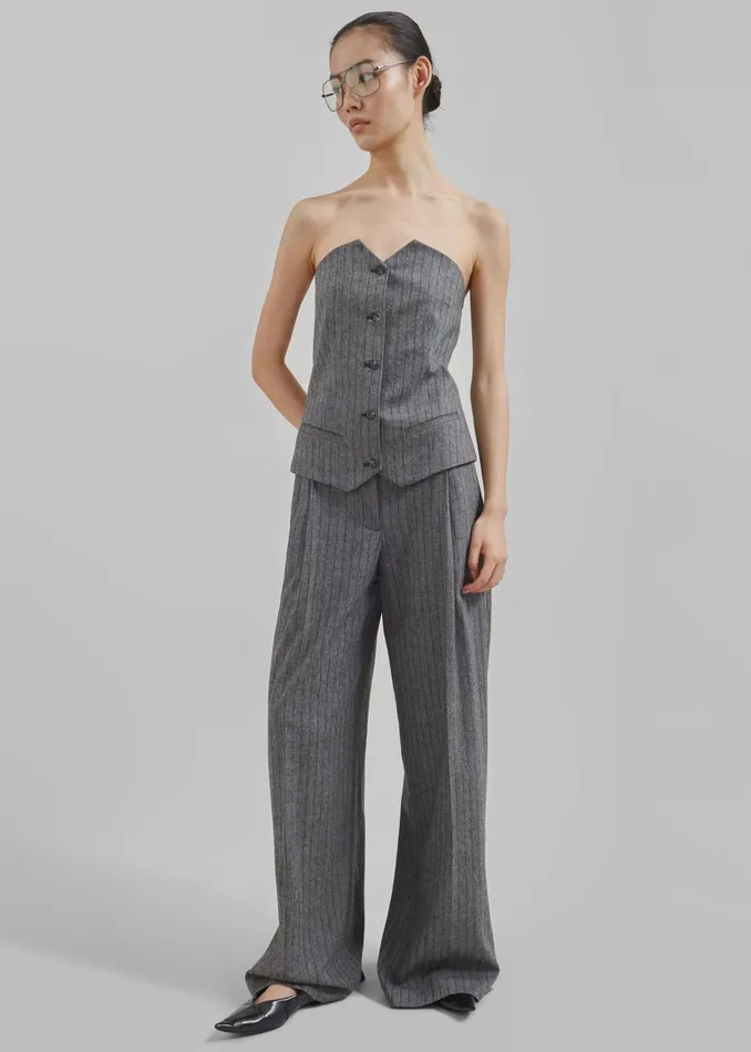The Frankie Shop Bottoms Women The Garment Tilda Pants 8211 GreyBlack Stripe