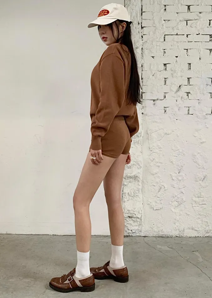 The Frankie Shop Bottoms Women Veronica Mini Knit Shorts 8211 Brown