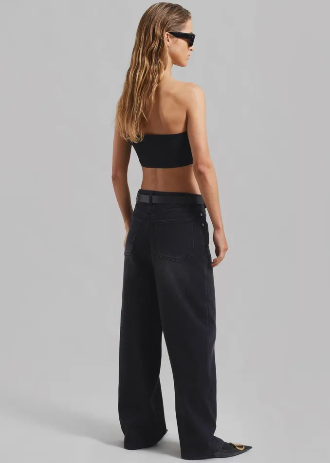 The Frankie Shop Bottoms Women William Denim Pants 8211 Black Wash