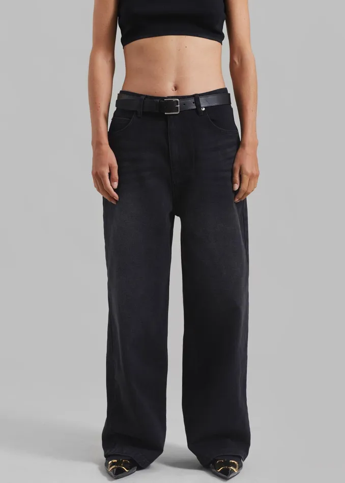 The Frankie Shop Bottoms Women William Denim Pants 8211 Black Wash