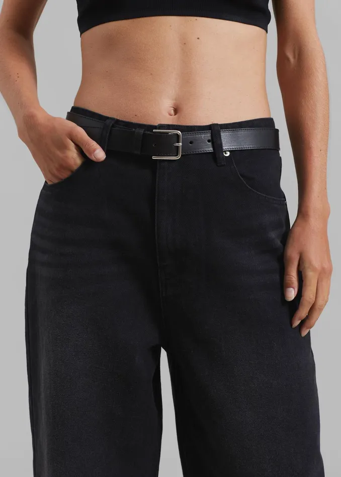 The Frankie Shop Bottoms Women William Denim Pants 8211 Black Wash