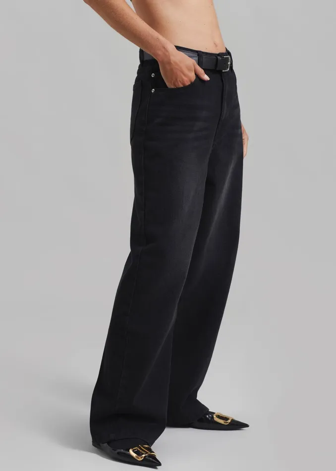 The Frankie Shop Bottoms Women William Denim Pants 8211 Black Wash
