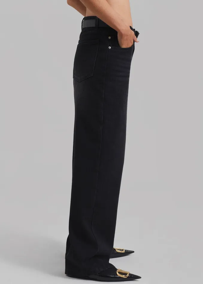 The Frankie Shop Bottoms Women William Denim Pants 8211 Black Wash