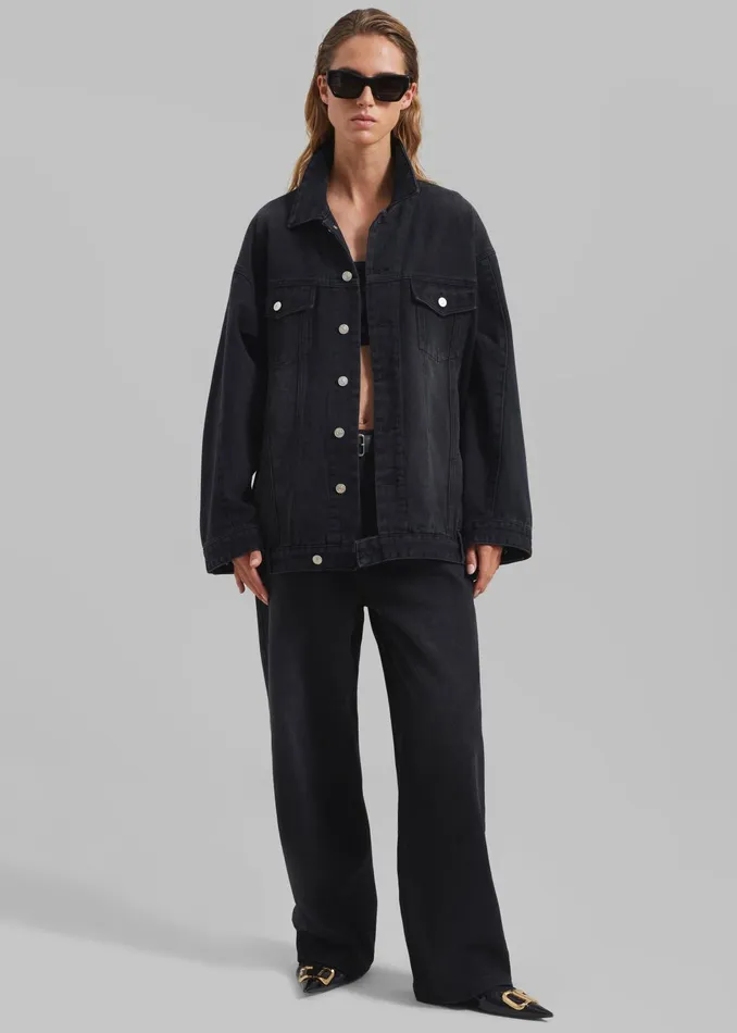 The Frankie Shop Bottoms Women William Denim Pants 8211 Black Wash