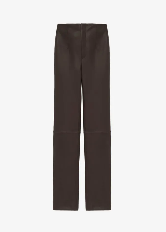 The Frankie Shop Bottoms Women Ziggy Long Leather Pants 8211 Brown