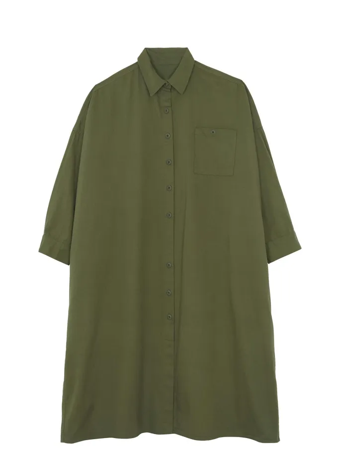 The Frankie Shop Dresses Women Kason Oversized Shirt Dress 8211 Dark Olive