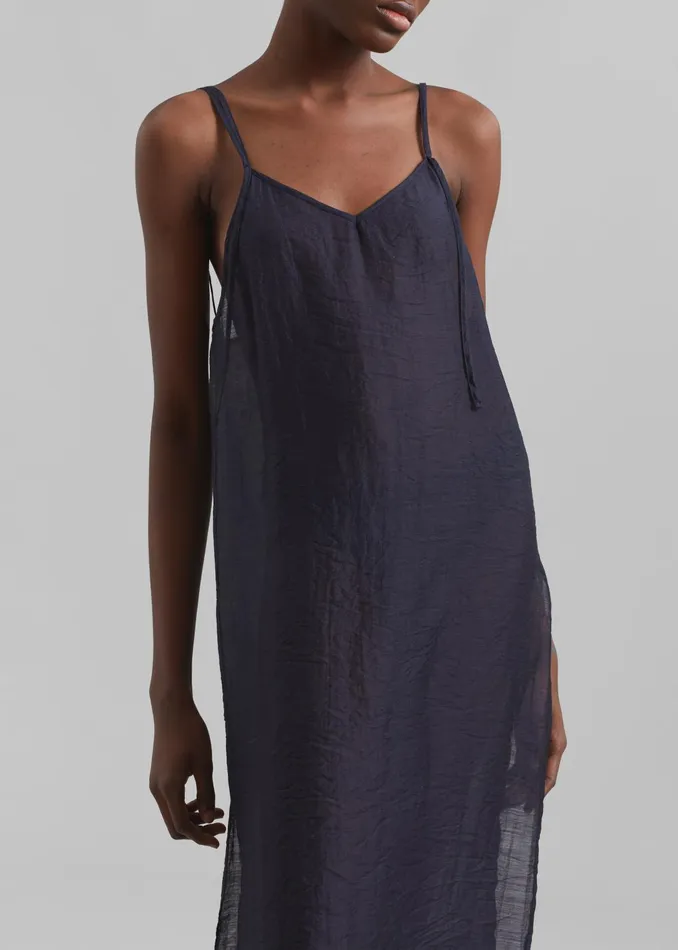 The Frankie Shop Dresses Women Madeline Sheer Midi Dress 8211 Navy