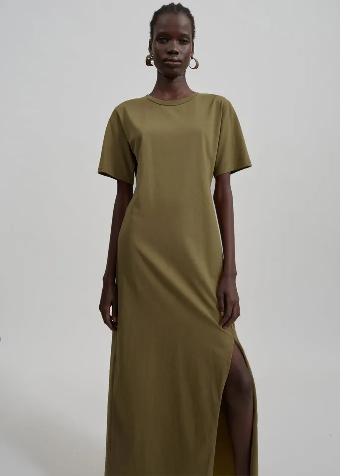 The Frankie Shop Dresses Women Marina Maxi Slit Dress 8211 Khaki