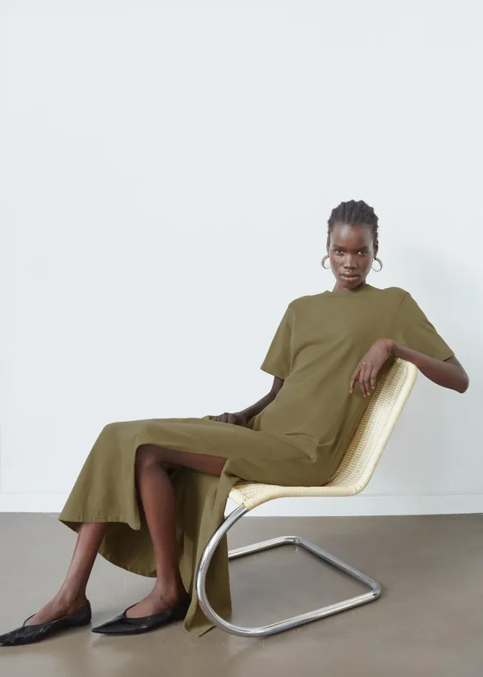 The Frankie Shop Dresses Women Marina Maxi Slit Dress 8211 Khaki