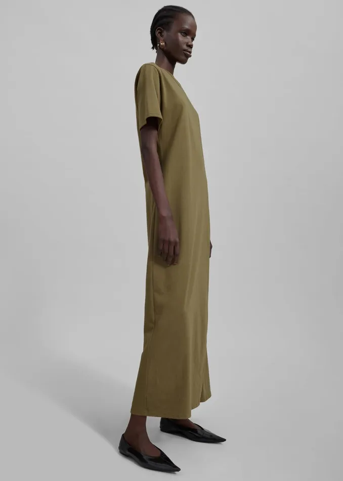 The Frankie Shop Dresses Women Marina Maxi Slit Dress 8211 Khaki