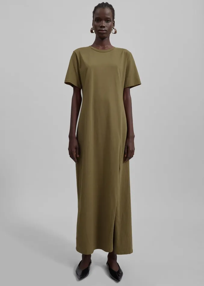 The Frankie Shop Dresses Women Marina Maxi Slit Dress 8211 Khaki