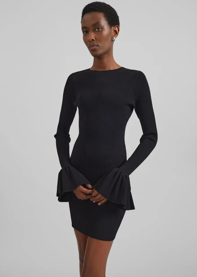 The Frankie Shop Dresses Women Rotate Knit Mini Cutout Dress 8211 Black