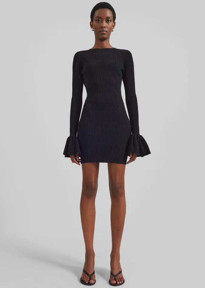 The Frankie Shop Dresses Women Rotate Knit Mini Cutout Dress 8211 Black
