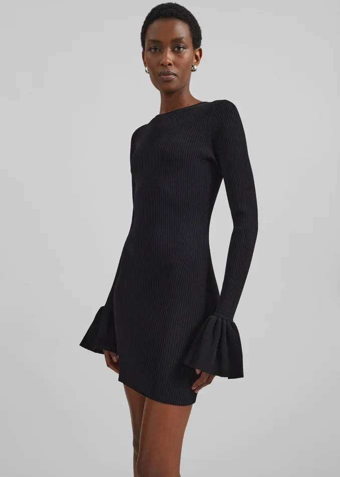 The Frankie Shop Dresses Women Rotate Knit Mini Cutout Dress 8211 Black