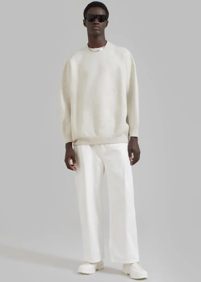The Frankie Shop Knitwear Men Arne Sweater 8211 Grey Melange