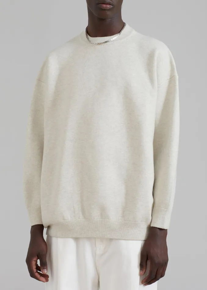 The Frankie Shop Knitwear Men Arne Sweater 8211 Grey Melange