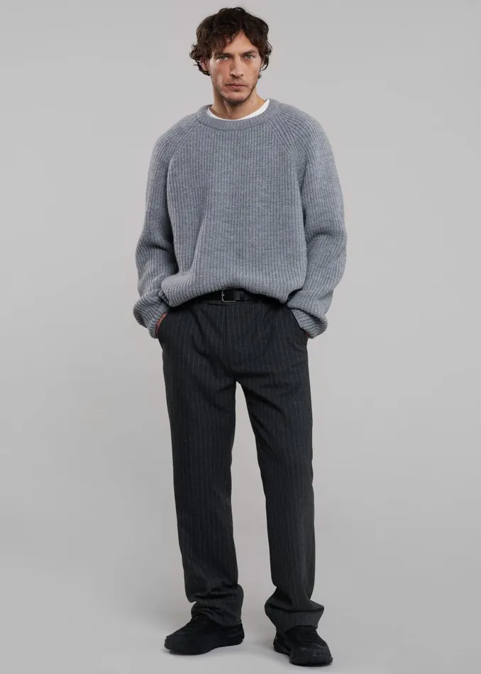 The Frankie Shop Knitwear Men Carter Crew Neck Sweater 8211 Grey