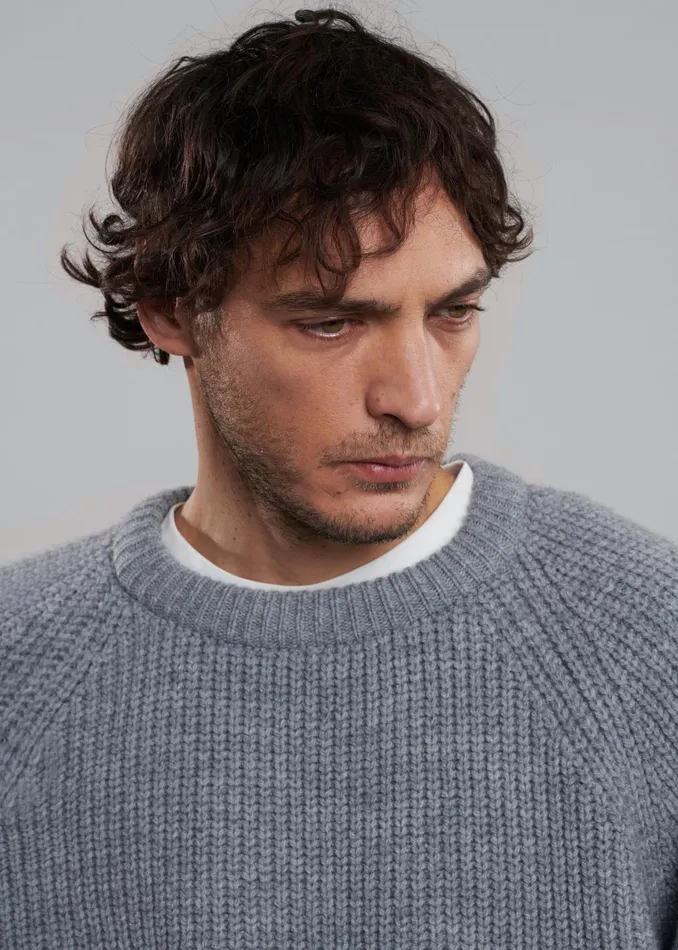 The Frankie Shop Knitwear Men Carter Crew Neck Sweater 8211 Grey