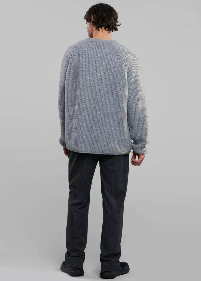 The Frankie Shop Knitwear Men Carter Crew Neck Sweater 8211 Grey