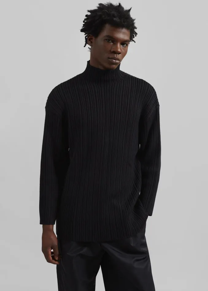 The Frankie Shop Knitwear Men Louis Gabriel Nouchi Mockneck Rib Sweater 8211 Black