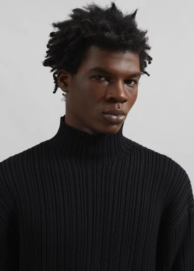 The Frankie Shop Knitwear Men Louis Gabriel Nouchi Mockneck Rib Sweater 8211 Black