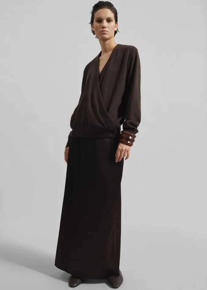 The Frankie Shop Knitwear Women Albi Wrap Cardigan 8211 Brown