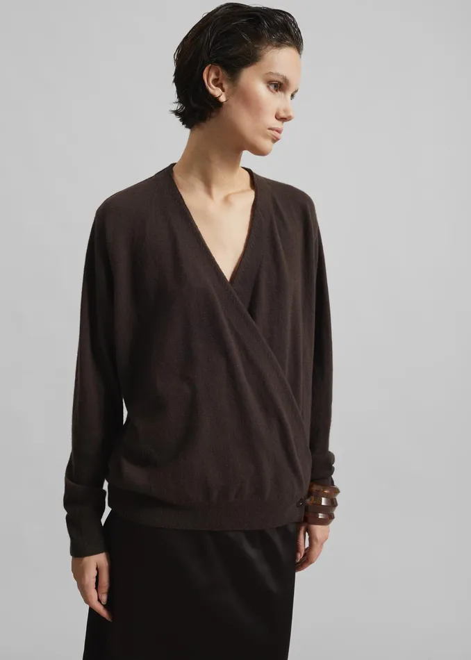 The Frankie Shop Knitwear Women Albi Wrap Cardigan 8211 Brown