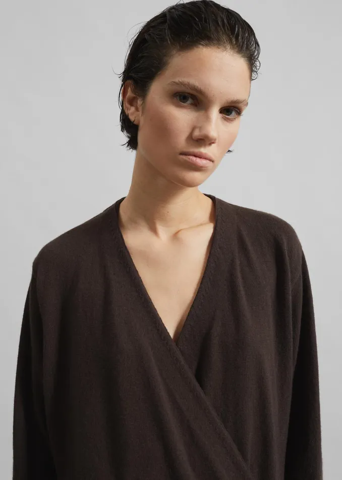The Frankie Shop Knitwear Women Albi Wrap Cardigan 8211 Brown