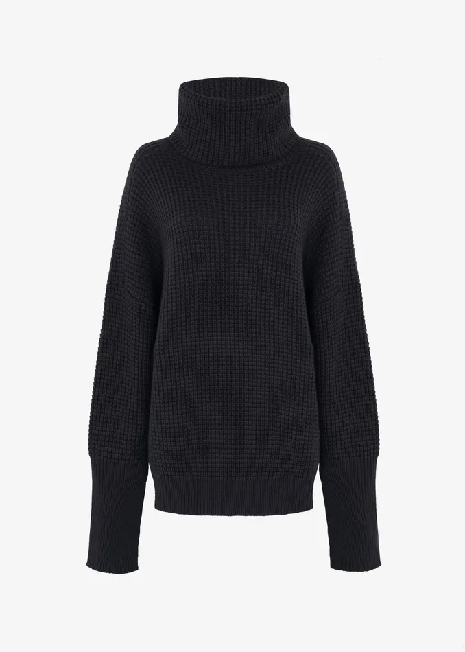The Frankie Shop Knitwear Women Bex Wool Hooded Turtleneck 8211 Black