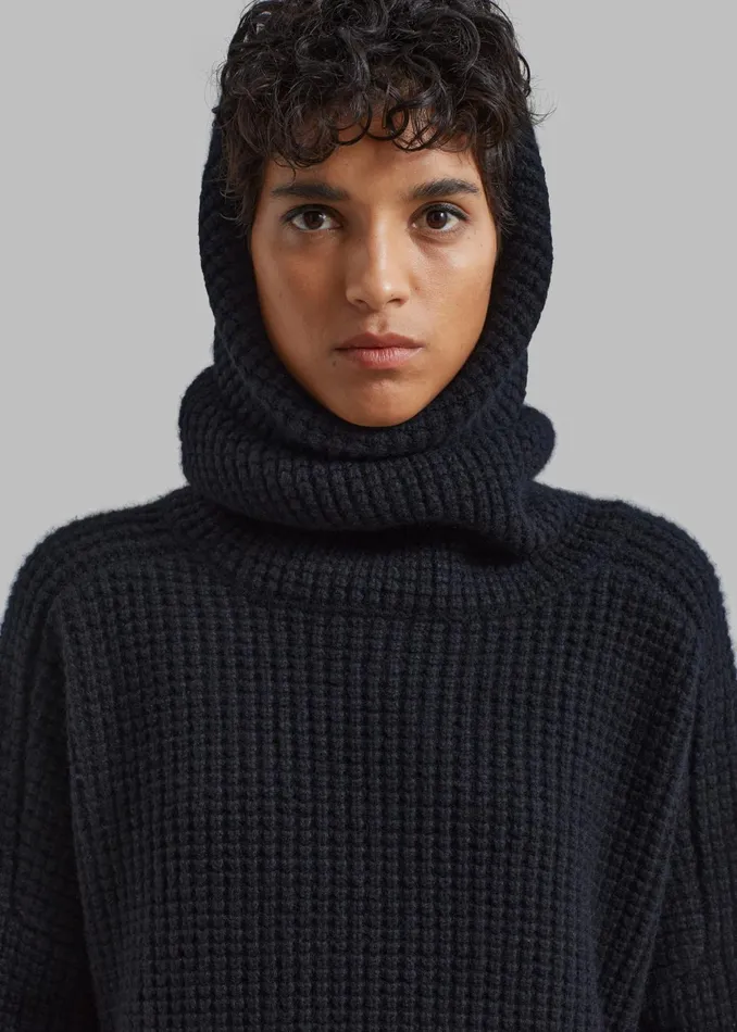 The Frankie Shop Knitwear Women Bex Wool Hooded Turtleneck 8211 Black