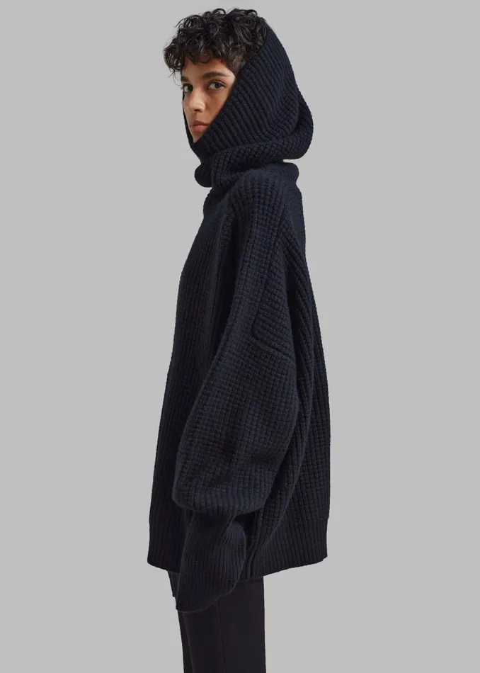 The Frankie Shop Knitwear Women Bex Wool Hooded Turtleneck 8211 Black