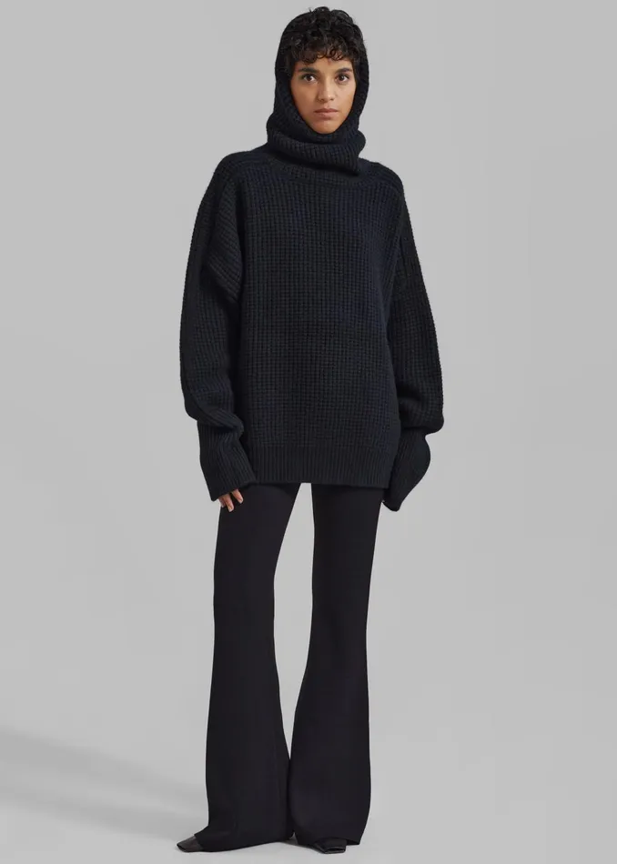 The Frankie Shop Knitwear Women Bex Wool Hooded Turtleneck 8211 Black
