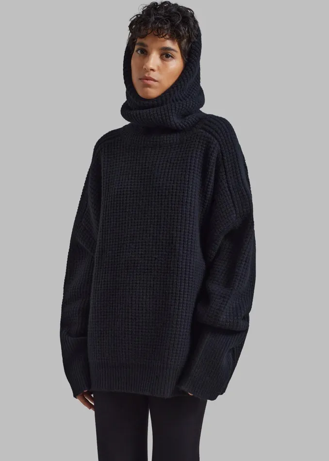 The Frankie Shop Knitwear Women Bex Wool Hooded Turtleneck 8211 Black