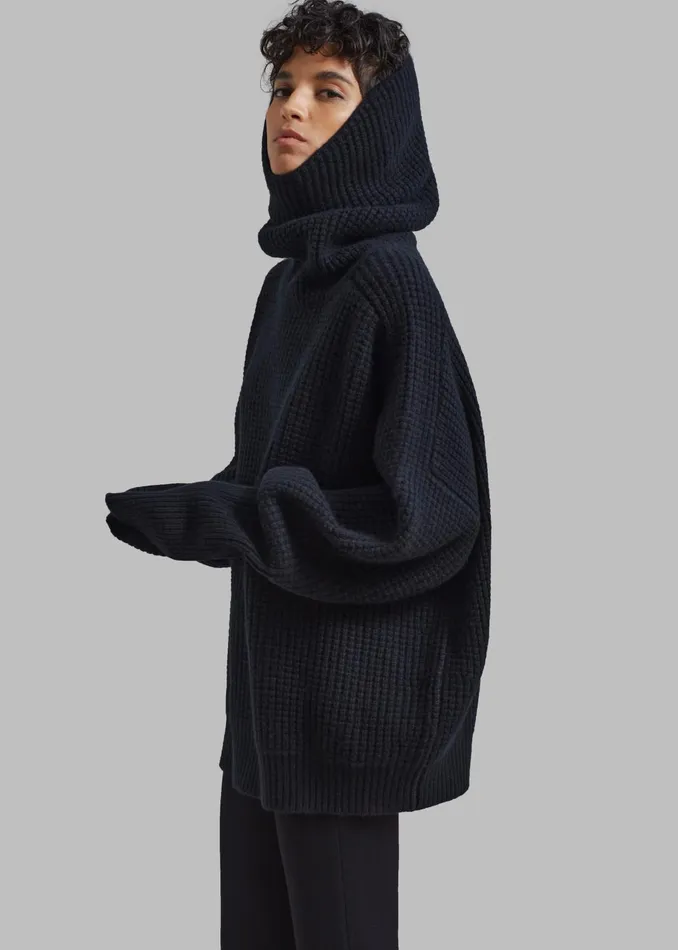 The Frankie Shop Knitwear Women Bex Wool Hooded Turtleneck 8211 Black