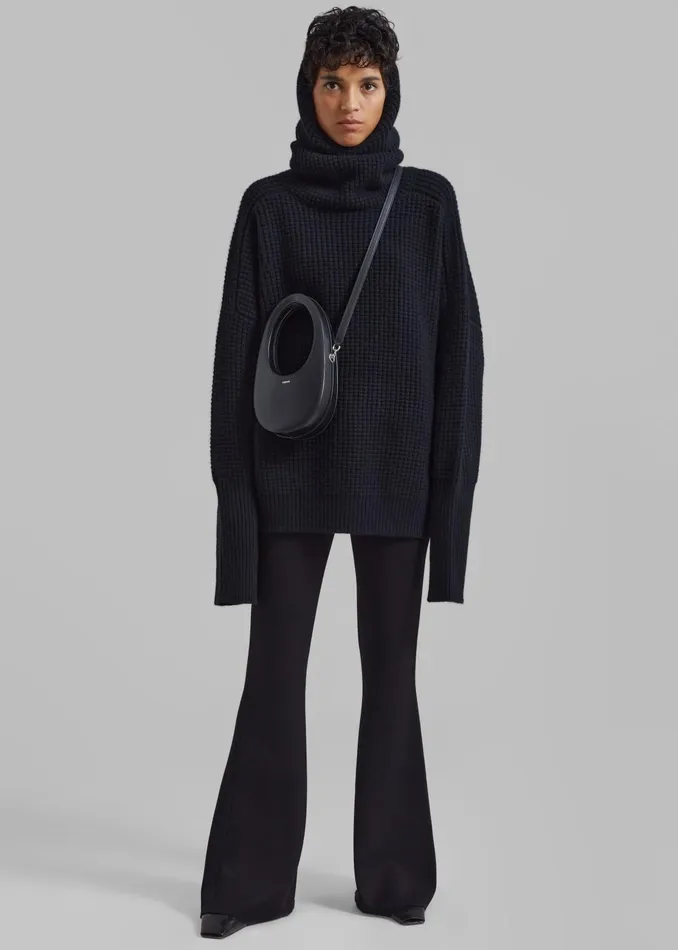 The Frankie Shop Knitwear Women Bex Wool Hooded Turtleneck 8211 Black