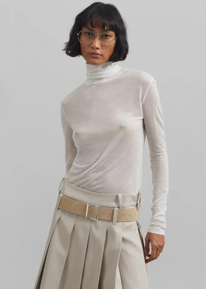 The Frankie Shop Knitwear Women Evren Sheer Turtleneck 8211 White