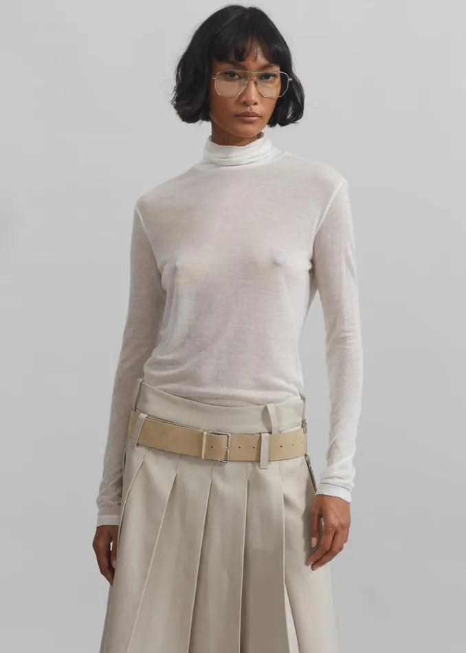 The Frankie Shop Knitwear Women Evren Sheer Turtleneck 8211 White